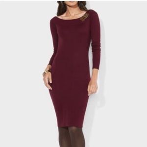 Ralph Lauren Burgundy Wine Sweater Dress